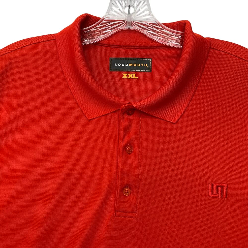 LoudMouth XXL Bright Red Short Sleeve Polo Shirt Performance Golf READ